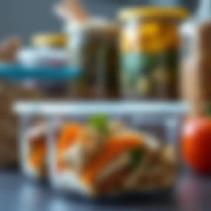 Organized Transparency in Food Storage Transparent storage container showcasing organized contents.