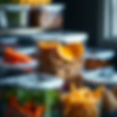 Versatile Storage for Culinary Essentials Close-up of versatile transparent storage containers for various foods.