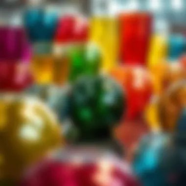 An array of colorful glass surfaces painted with creativity