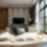 Elegant glass-like chair in a modern living room