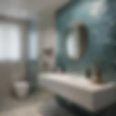 Modern Bathroom with Glass Mosaic Design A bathroom renovation showcasing glass mosaic tiles in a modern design.