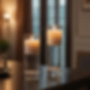 Sophisticated Glow: The Charm of Glass Cylinder Candle Holders Elegant glass cylinder candle holder with a lit candle