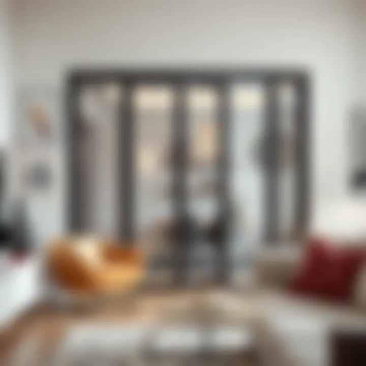 Sophisticated design of glass accordion door in a contemporary setting