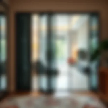 Stylish glass accordion door showcasing space efficiency