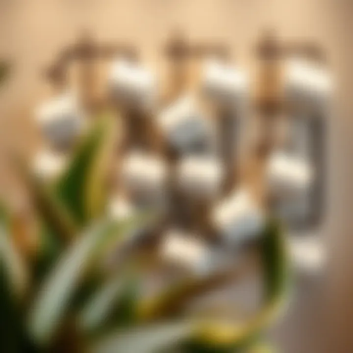 Artistic Arrangement of Mugs Elegant ceramic mugs arranged on a decorative wall rack