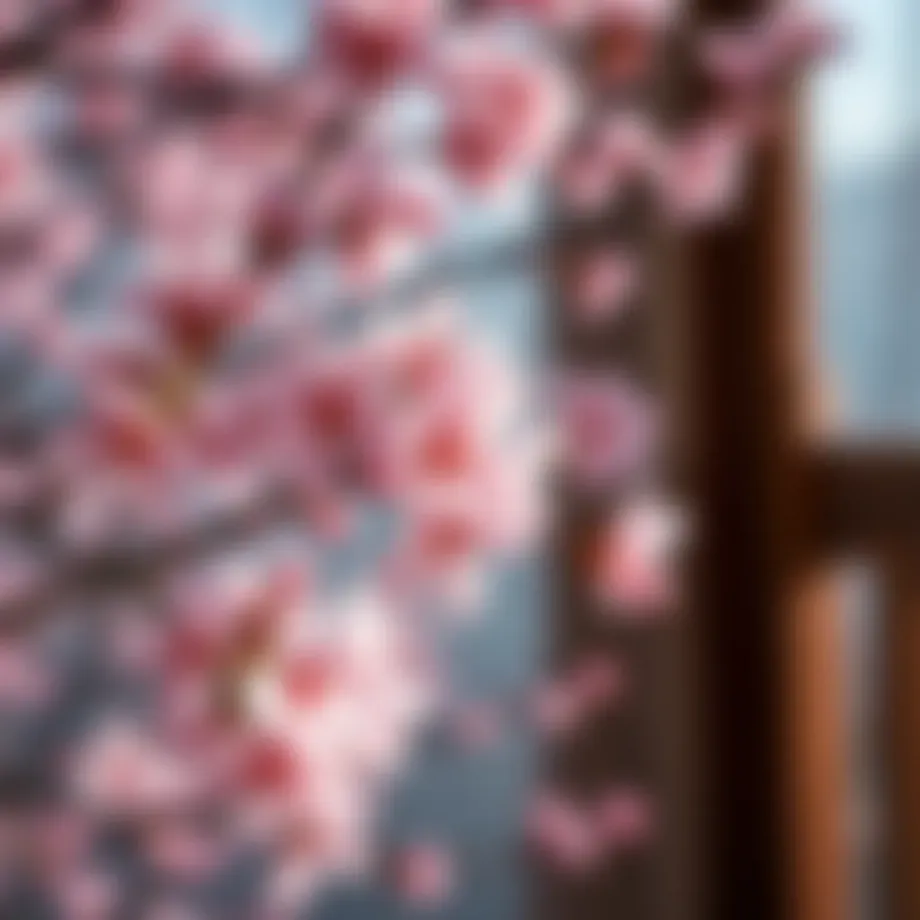 Delicate cherry blossoms in full bloom showcasing their soft pink hues