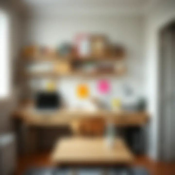 Functional study space with organized supplies