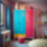 Stylish children's wardrobe design with bright colors