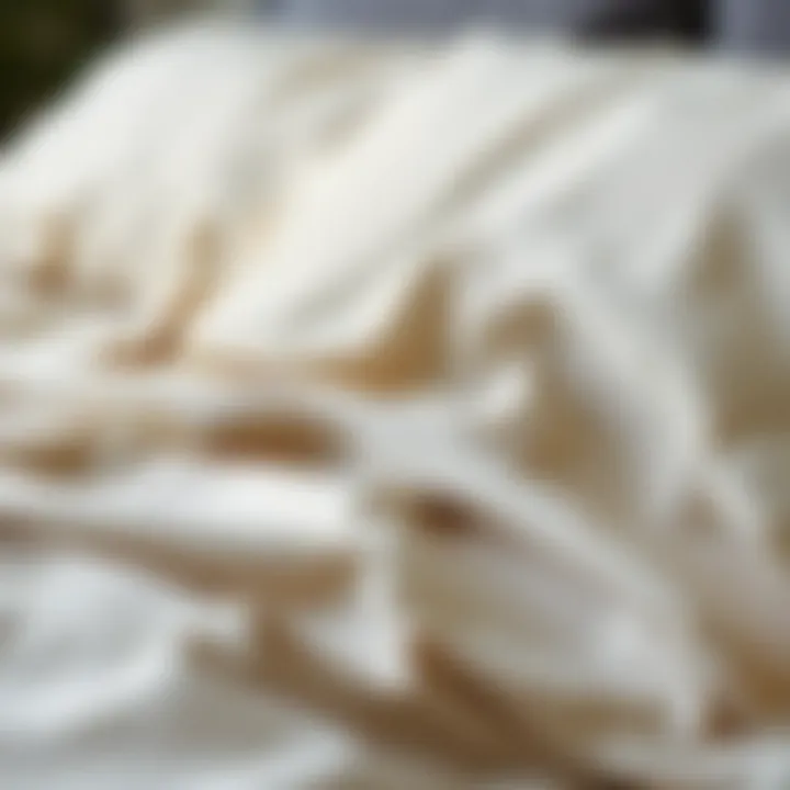 Close-up of fabric textures in single bed sheets