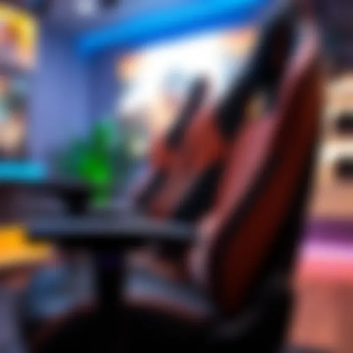 Close-up of a gaming chair highlighting design elements