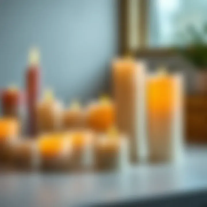 A collection of various rechargeable LED candles in different sizes and shapes