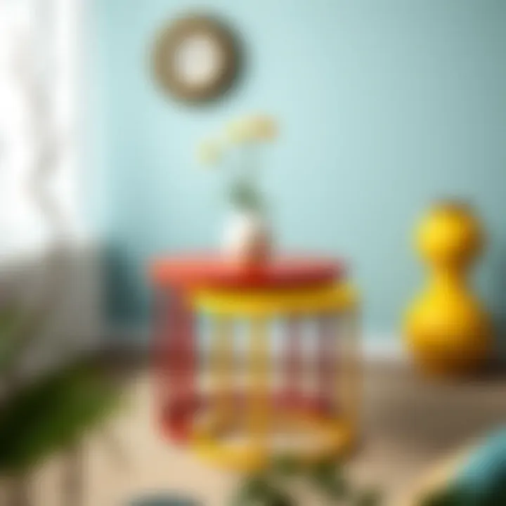 Colorful options for triple nesting tables showcasing vibrant hues