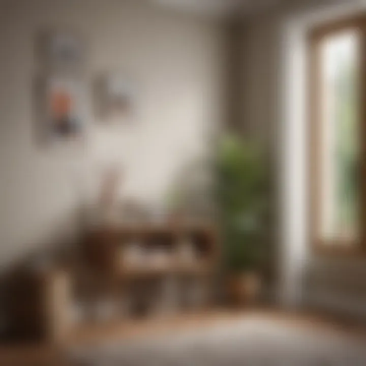Aesthetic arrangement of colorful wooden sticks in a cozy corner