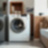Compact washing machine in modern apartment