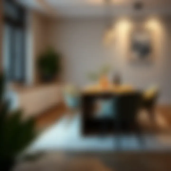 Contemporary dining setup featuring a minimalist table