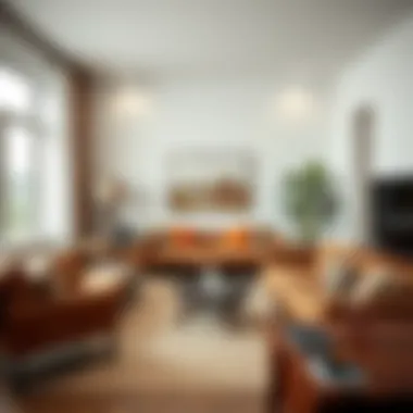 Contemporary living space adorned with chic brown accents