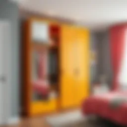 Contemporary wardrobe design showcasing vibrant colors