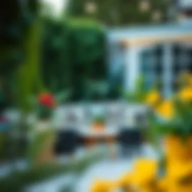 Creative Arrangement Ideas Stylish arrangement of corner garden furniture in a vibrant garden setting