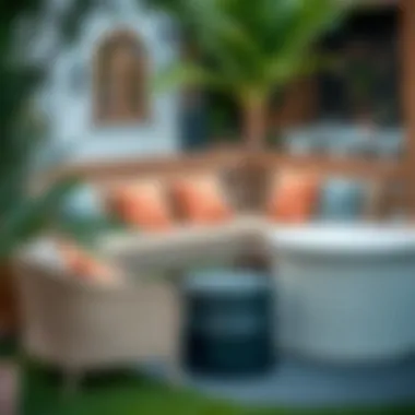 Materials for Durable Garden Furniture Variety of materials used in corner garden furniture, displayed outdoors