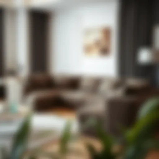 Elegant corner sofa cover in a contemporary living room setting