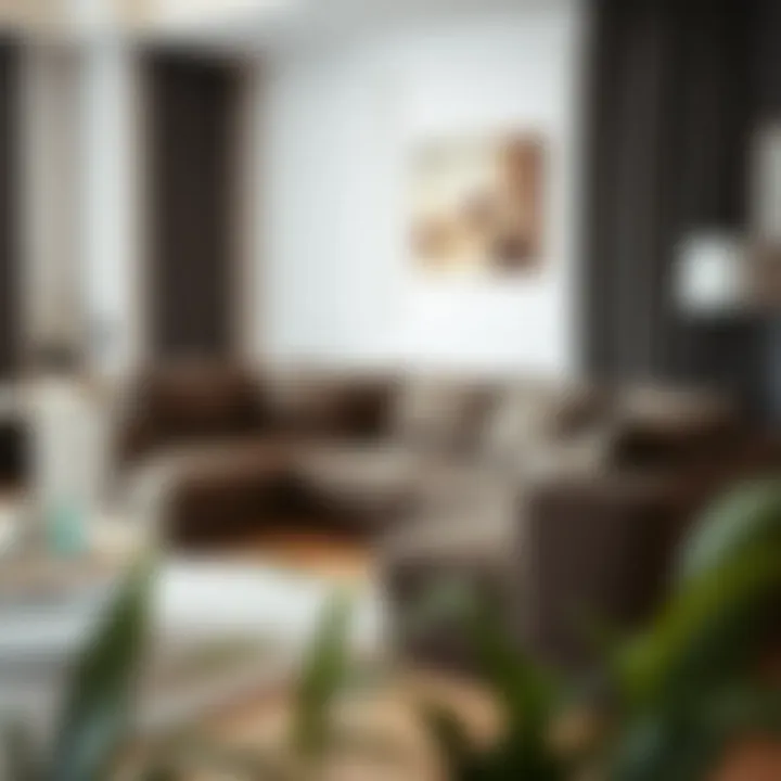 Elegant corner sofa cover in a contemporary living room setting