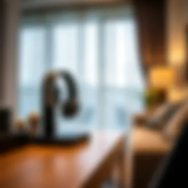 Elegant Corsair headphone stand complementing home decor