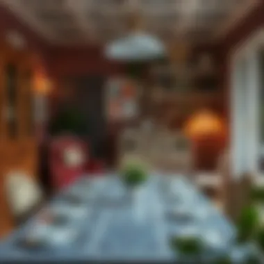 Cozy dining area with vintage furniture pieces