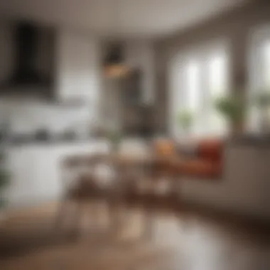 A cozy kitchen corner featuring a stylish two-person dining table