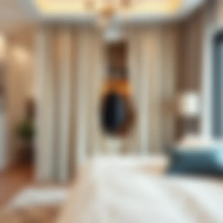 Stylish curtain wardrobe integrated into contemporary home decor