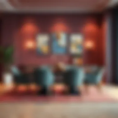 Chic Dining Area: A Fusion of Color and Functionality Chic dining area designed with color harmony and functionality