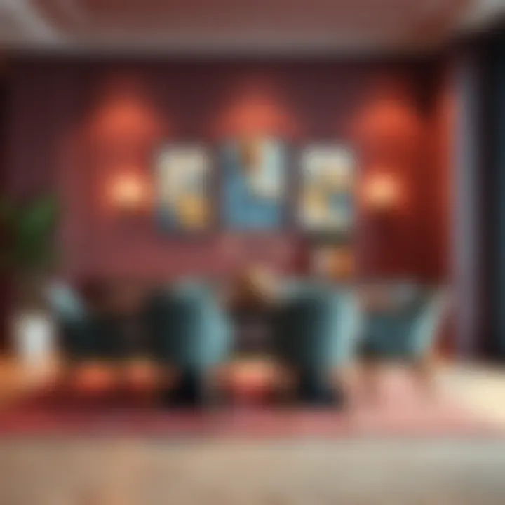 Chic Dining Area: A Fusion of Color and Functionality Chic dining area designed with color harmony and functionality