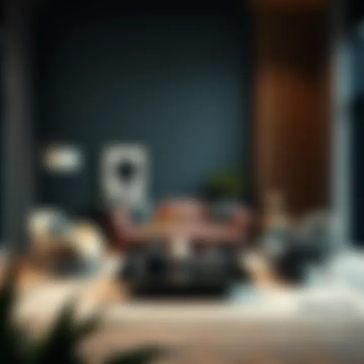 Innovative Furniture Arrangement in a Stylish Living Room Stylish living room featuring innovative furniture arrangement