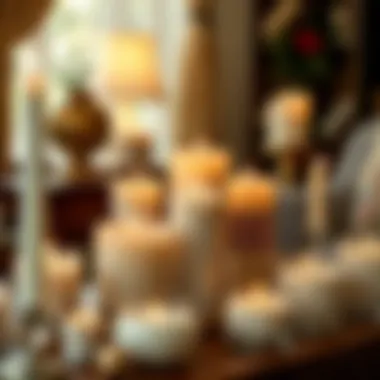 Artistic Display of Candle Styles in Cozy Setting Artistic display of various candle styles in a cozy setting