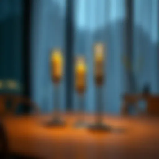 Elegant candle holder on a modern dining table