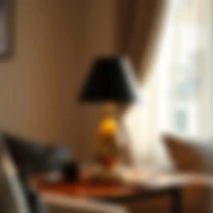 Chic table lamp enhancing a cozy interior