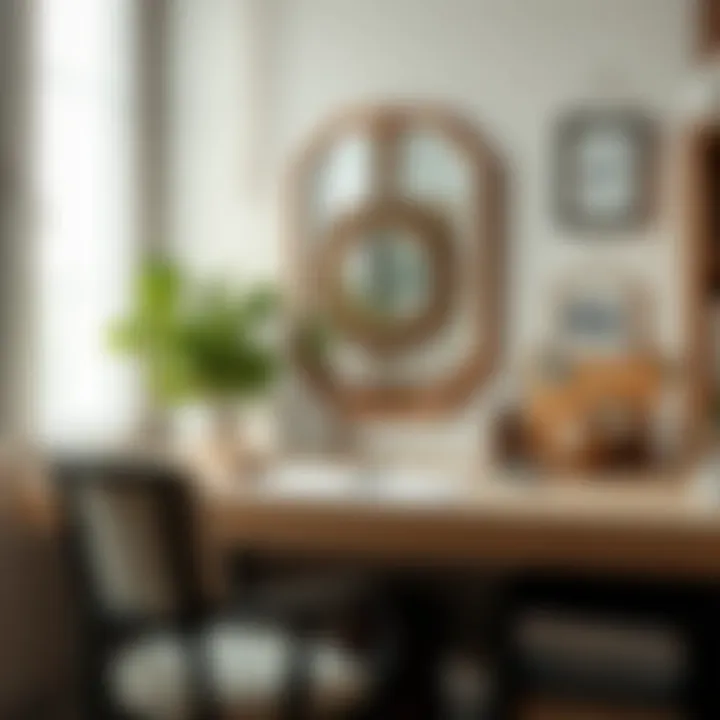 Workspace for Mirror Crafting Creative workspace for crafting a decorative mirror