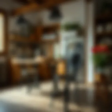 Rustic iron kitchen chairs complementing a vintage decor