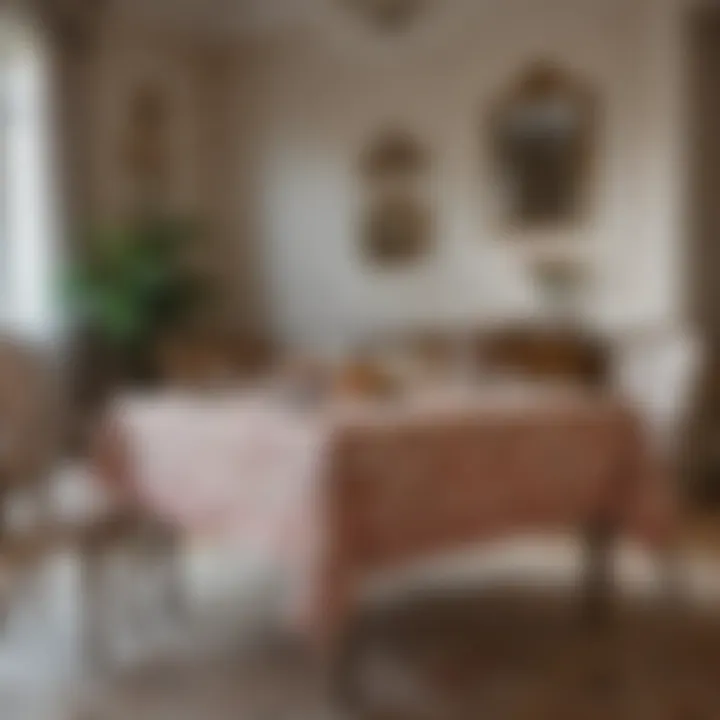 Variety of tablecloths displayed in a stylish home