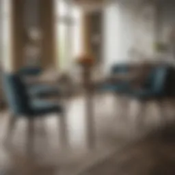 Elegant rectangular dining area setup featuring various styles of floor tables.