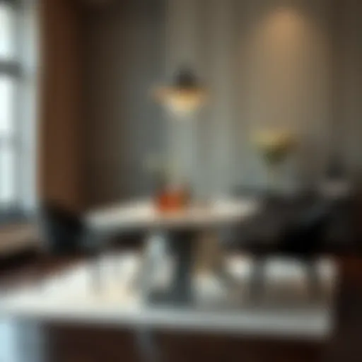 Elegant dining table showcasing height variations