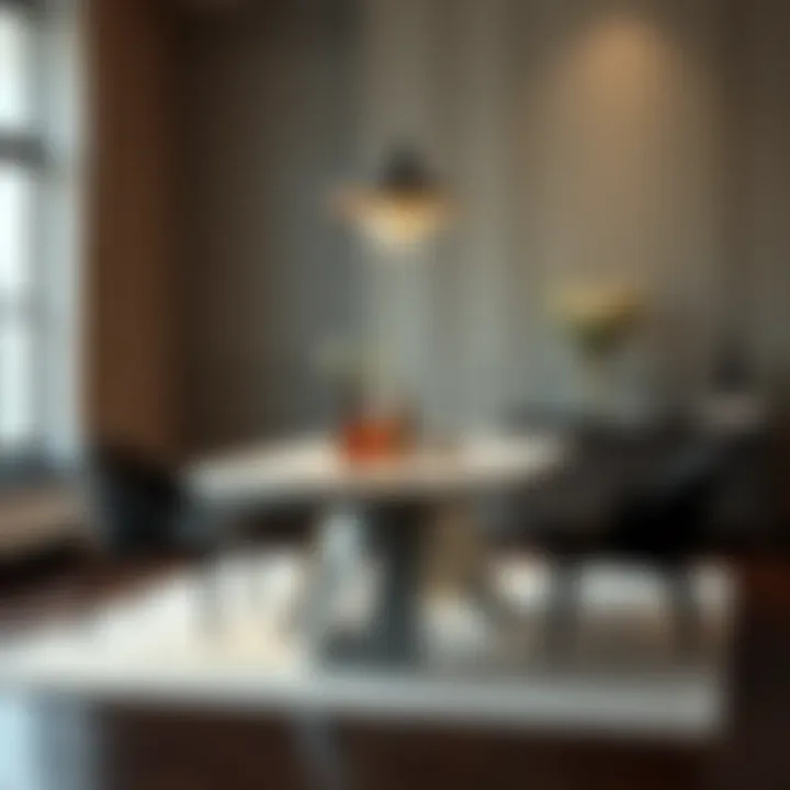 Height Variations in Dining Table Design Elegant dining table showcasing height variations