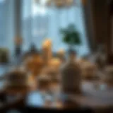 Elegant dinnerware set displayed on a beautifully set table