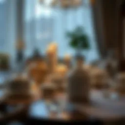 Elegant dinnerware set displayed on a beautifully set table