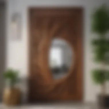 Modern door decor incorporating natural elements