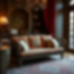 Traditional Turkish divan showcasing rich textiles and intricate design.