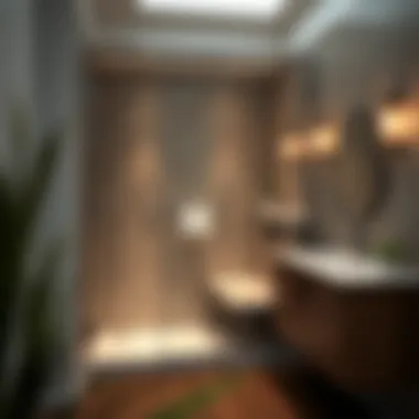 Elegant shower cabin with integrated seating