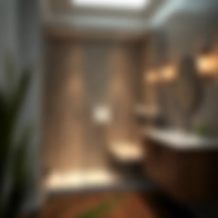 Elegant shower cabin with integrated seating