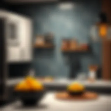 Modern kitchen featuring a stylish spice holder on the wall