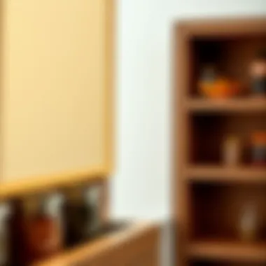 Close-up of high-quality materials used in a spice rack design