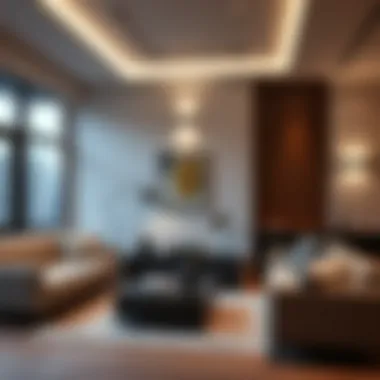 Contemporary Living Room with Wall Lights Contemporary living room with stylish wall lights